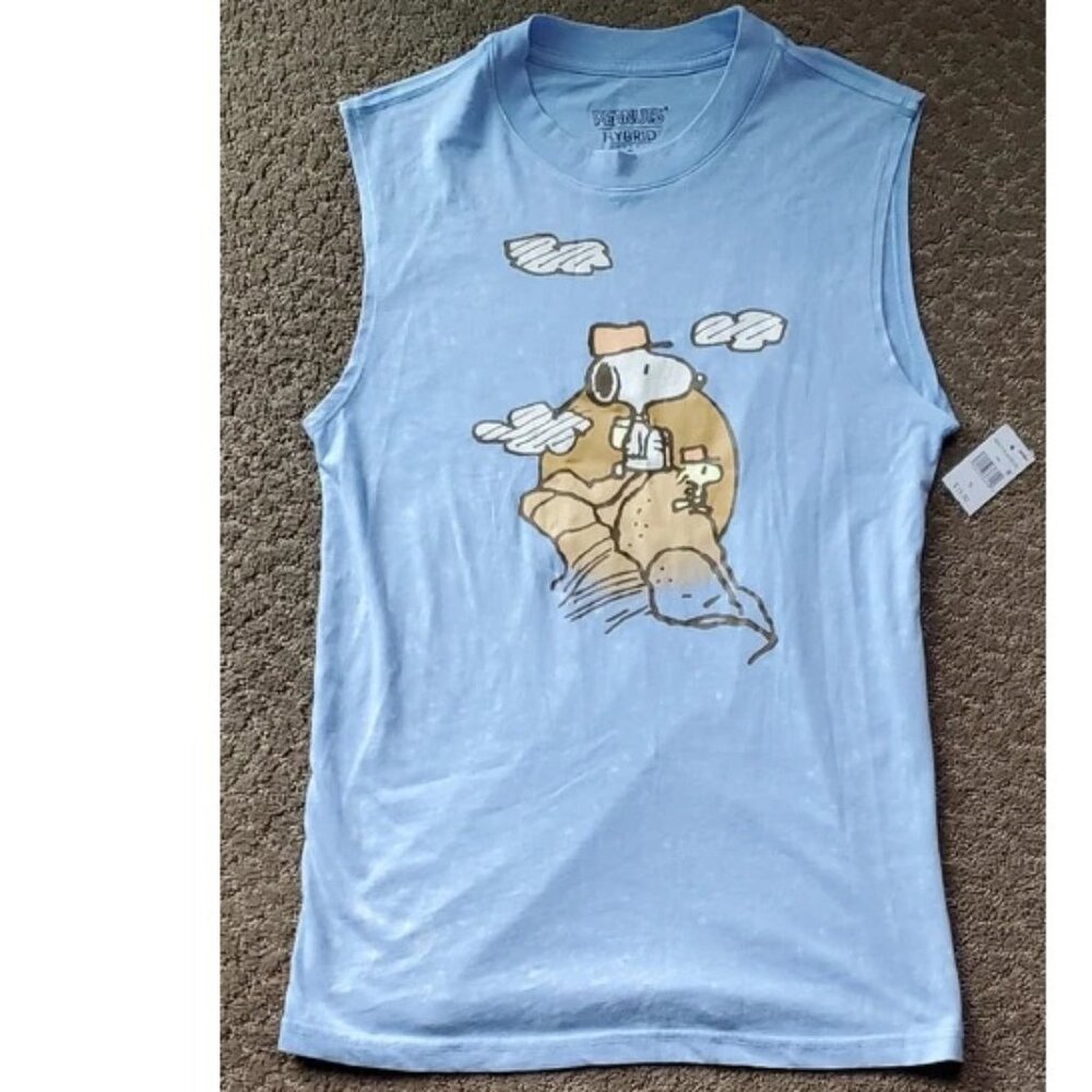 Mens Hybrid Apparel PEANUTS "Ready For Adventure" Tank Muscle Shirt Sm L XL NWT
